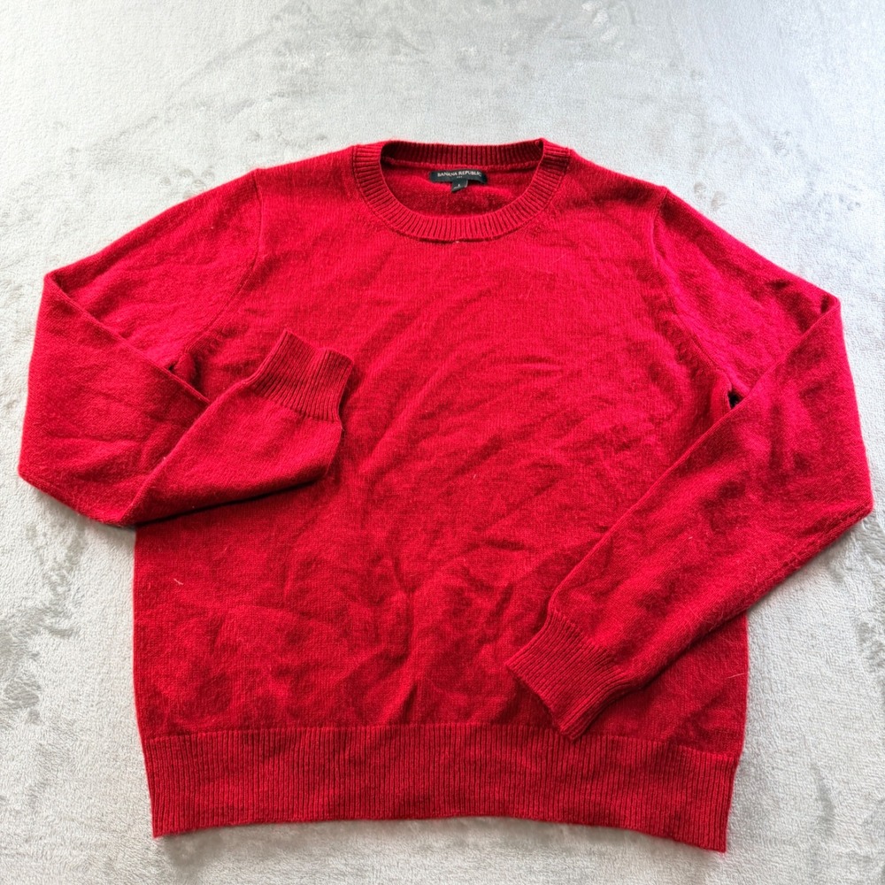 Banana Republic Red Crewneck Knit Sweater Long Sleeve Men's Large